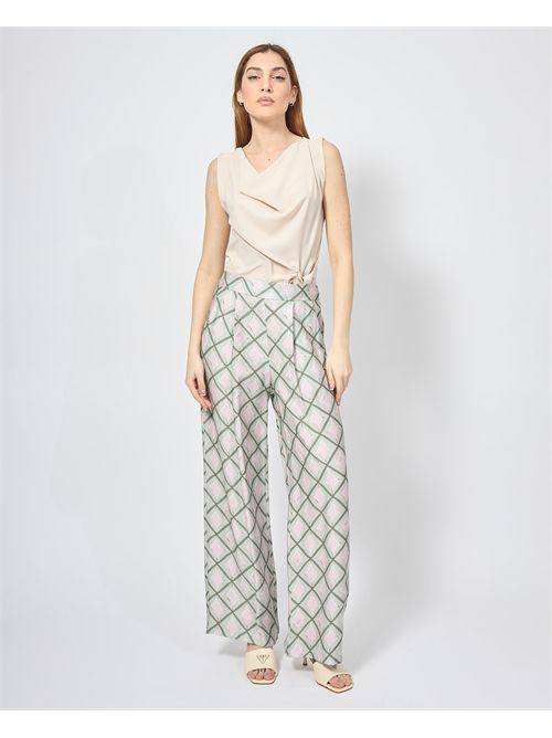 Pantalon Palazzo à taille élastique Yes Zee YES ZEE | P349-YY002935